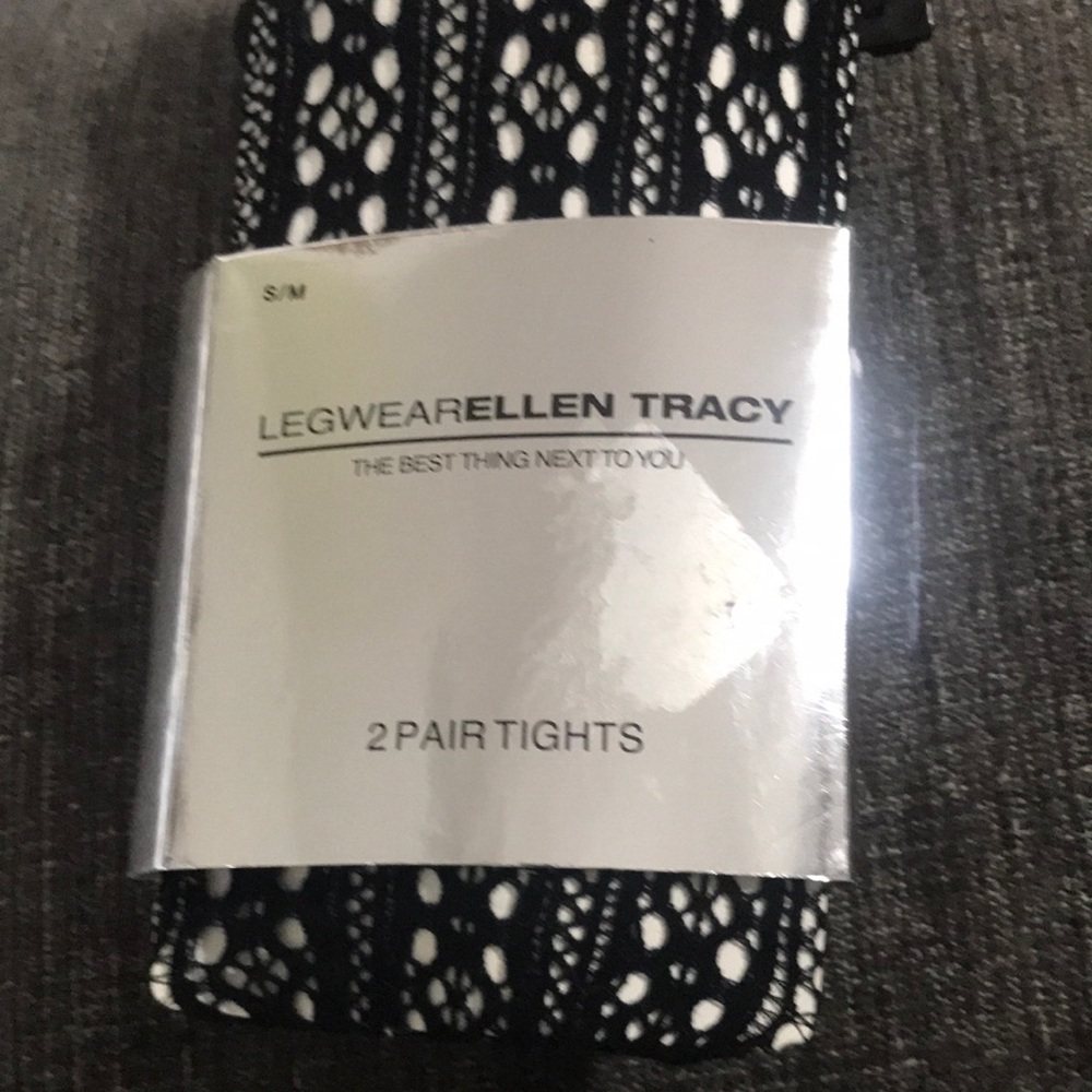 Ellen Tracy black tights size S 2 pairs